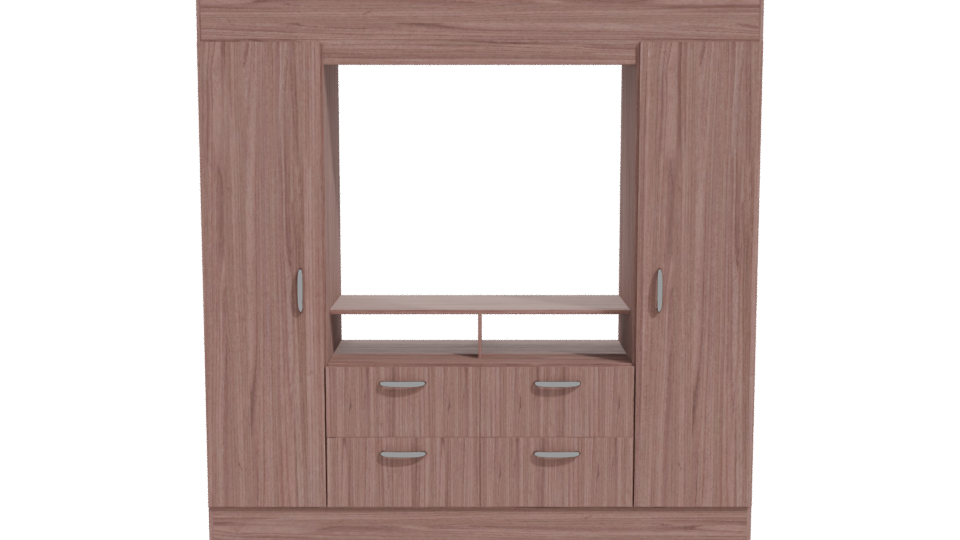 Stylish Modern Wooden Entertainment Center 3D Model - Professional 3D Model Render 11