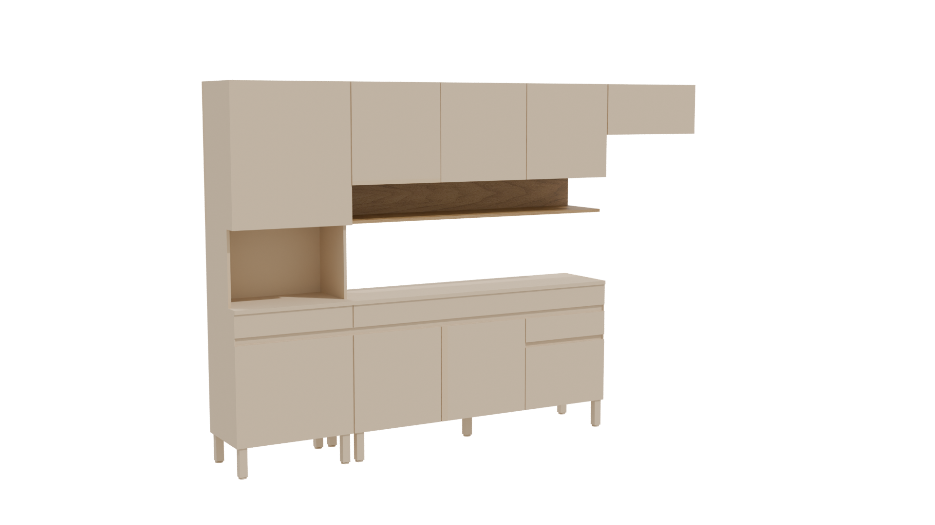 Minimalist Kitchen Cabinet Set 3D - Professional 3D Model Render 10