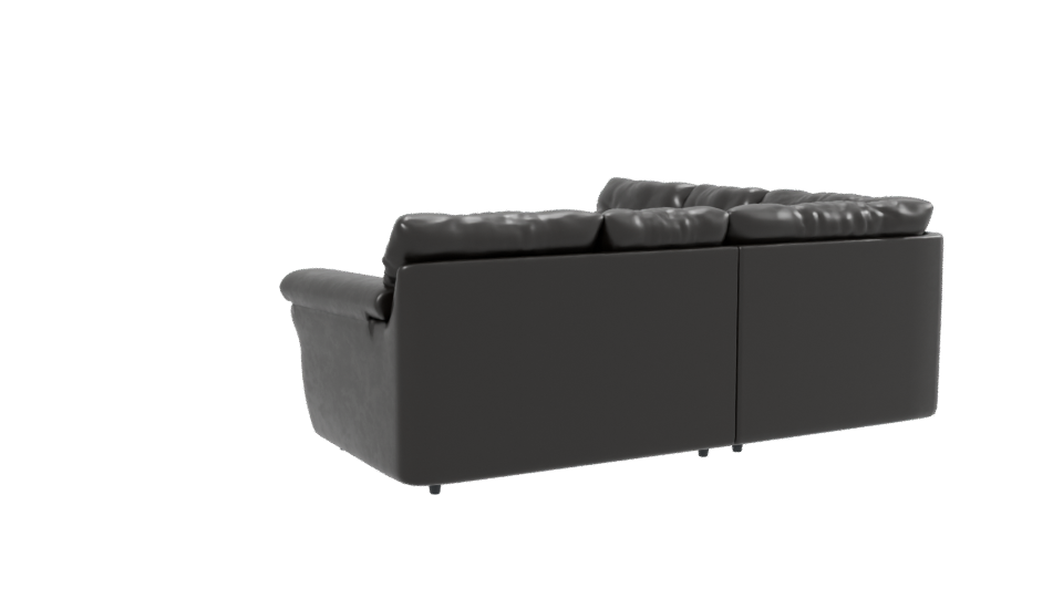 Elegant Black Sectional Sofa 3D - Professional 3D Model Render 13