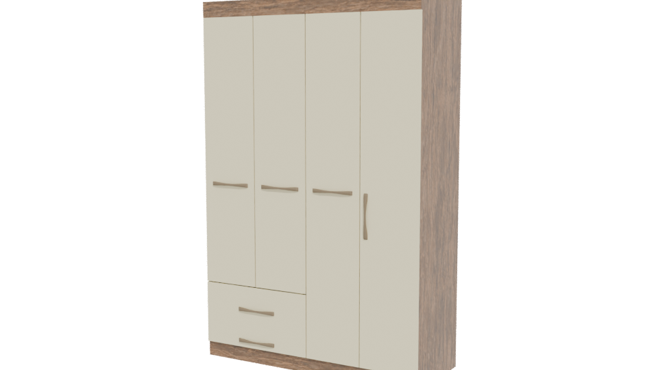 Stylish Wooden Wardrobe Model 3D - Professional 3D Model Render 12
