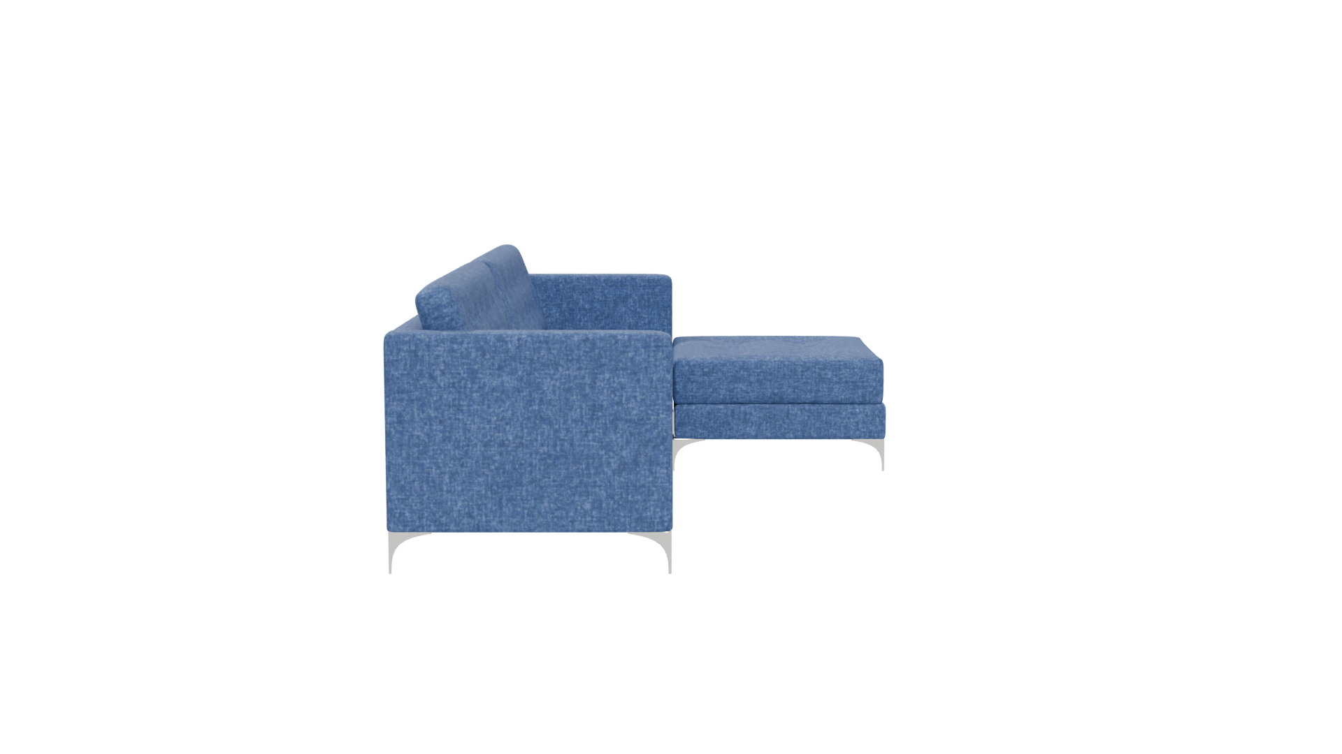 Stylish Blue Sectional Sofa - Professional 3D Model Render 5