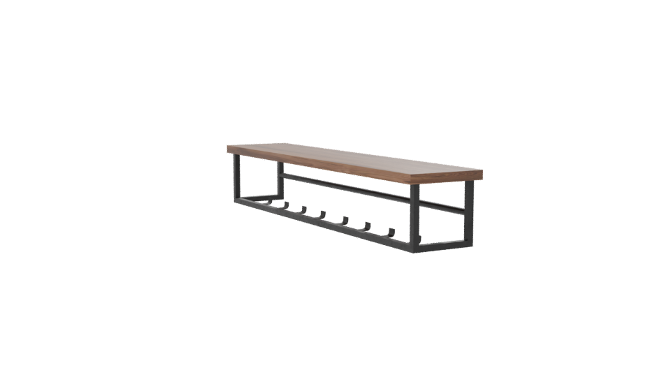 Elegant Wooden Bench Model - Professional 3D Model Render 7