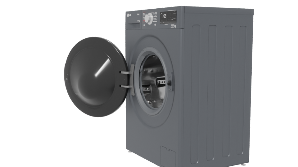 Stylish Front-Loading Washing Machine - Professional 3D Model Render 13