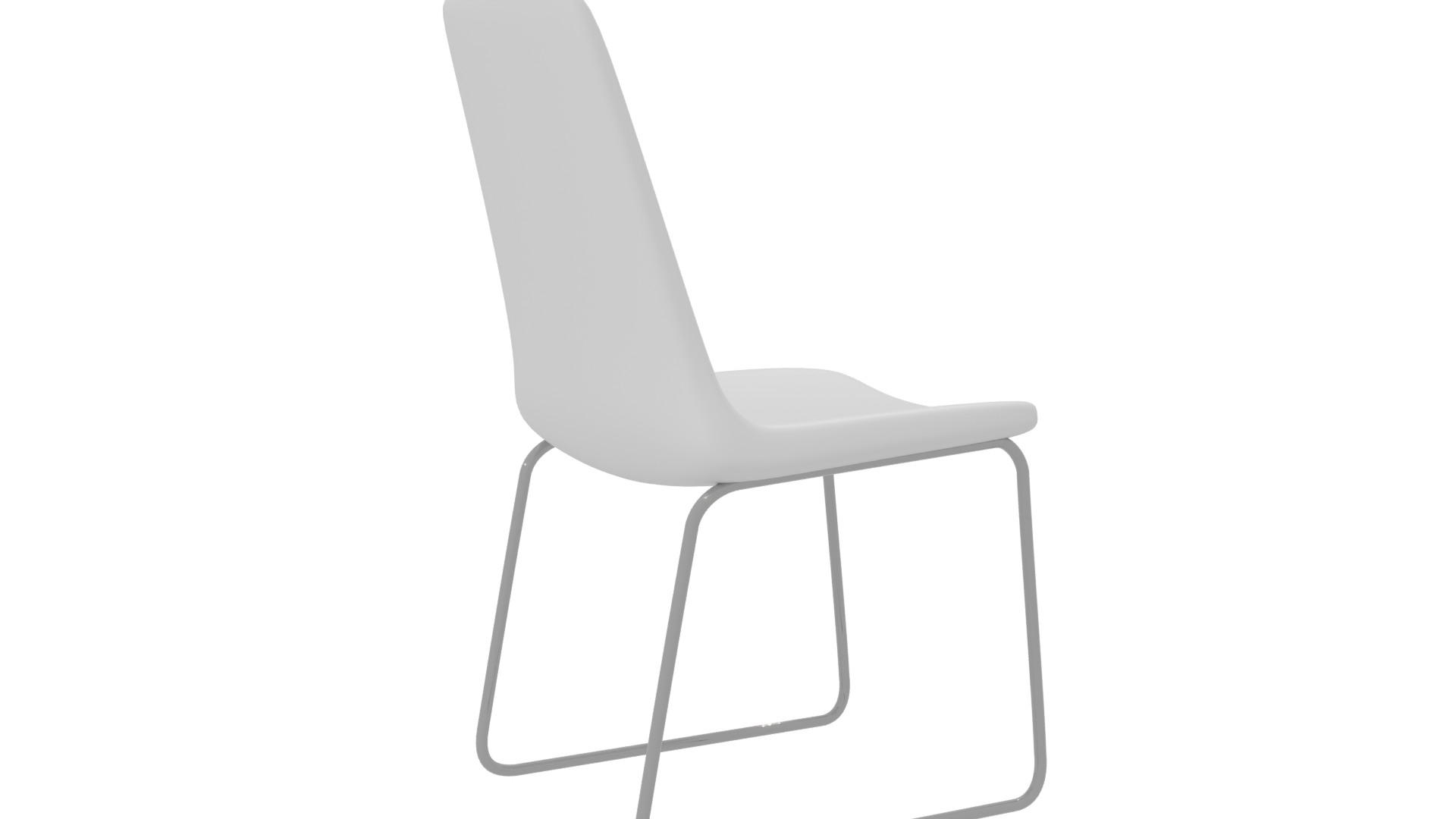Minimalist White Chair Model - Professional 3D Model Render 7