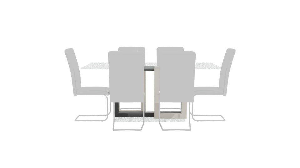 Stylish Glass Dining Table Set - Professional 3D Model Render 11