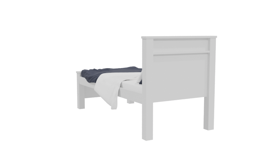 Stylish Single Bed Model 3D - Professional 3D Model Render 4