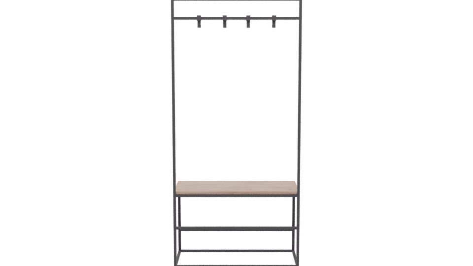 Industrial Coat Rack Bench 3D - Professional 3D Model Render 5