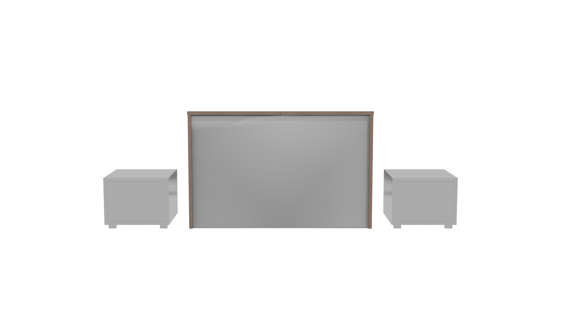 Modern Queen Bed with Nightstands 3D - Professional 3D Model Render 17