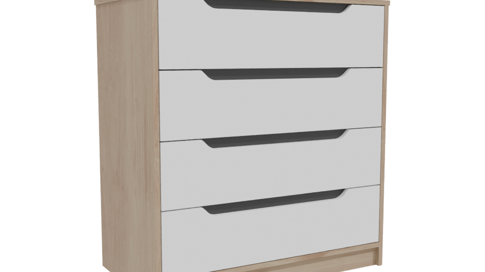 Modern 4-Drawer Dresser 3D - Professional 3D Model Render 10