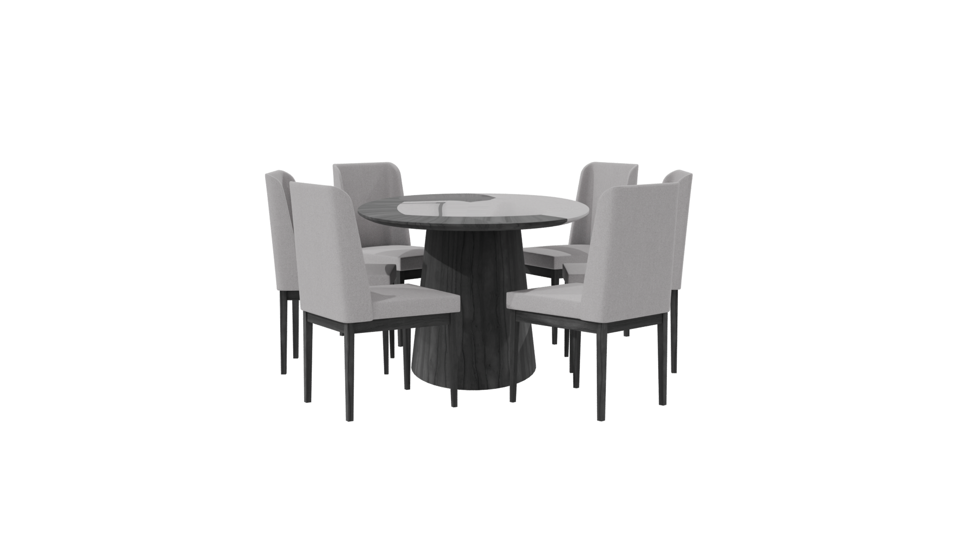 Stylish Round Dining Table Set - Professional 3D Model Render 8