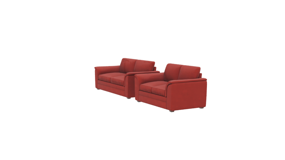 Stylish Red Sofa Set 3D - Professional 3D Model Render 13