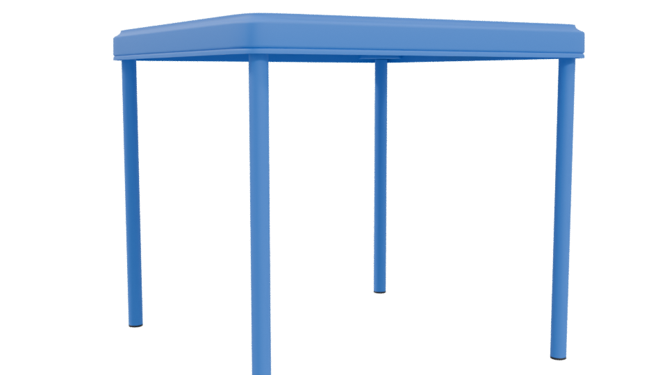 Blue Kids Plastic Table 3D - Professional 3D Model Render 4