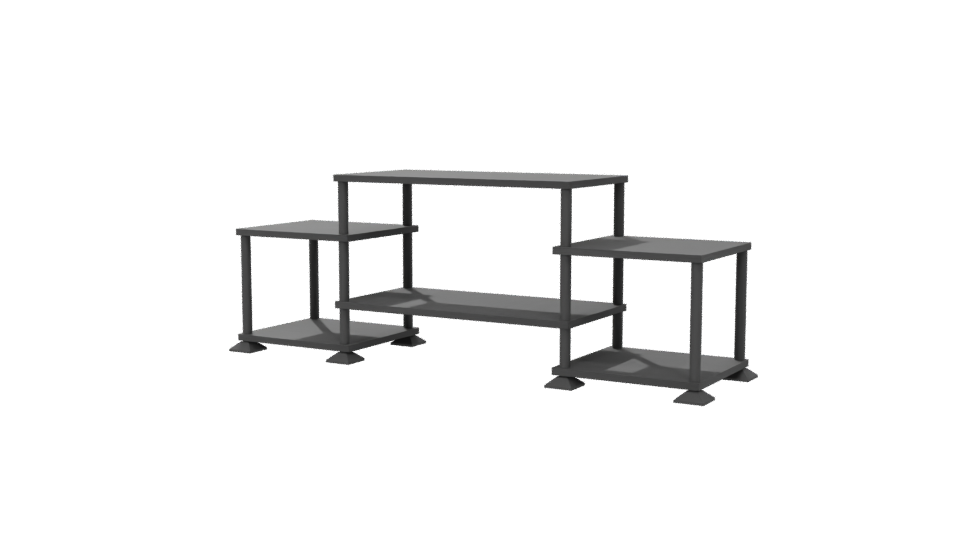 Contemporary Black Multi-Level Display Shelf 3D Model - Professional 3D Model Render 6