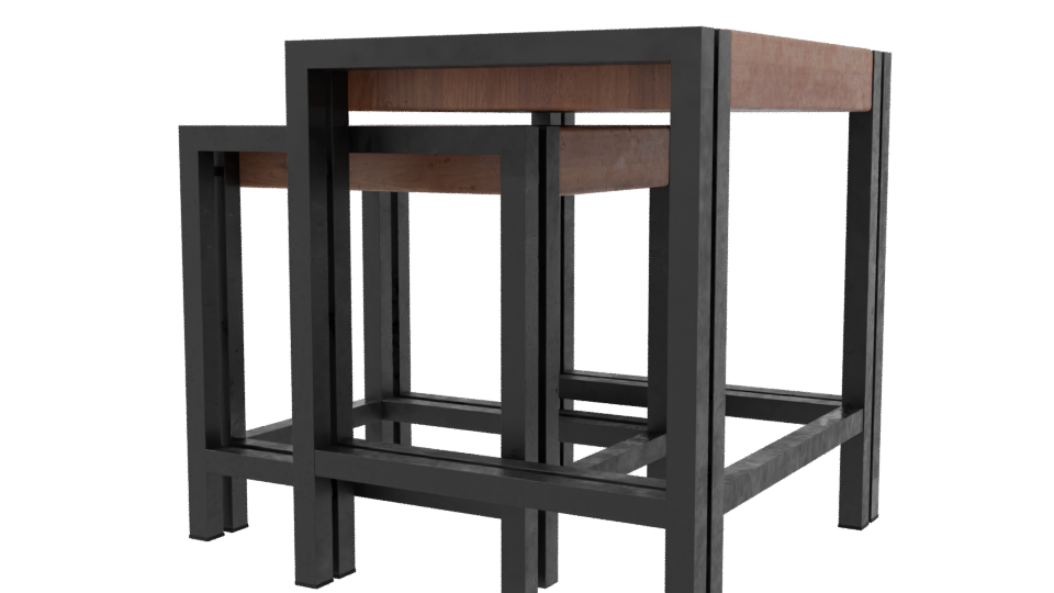 Minimalist Nesting Tables 3D Model - Professional 3D Model Render 3