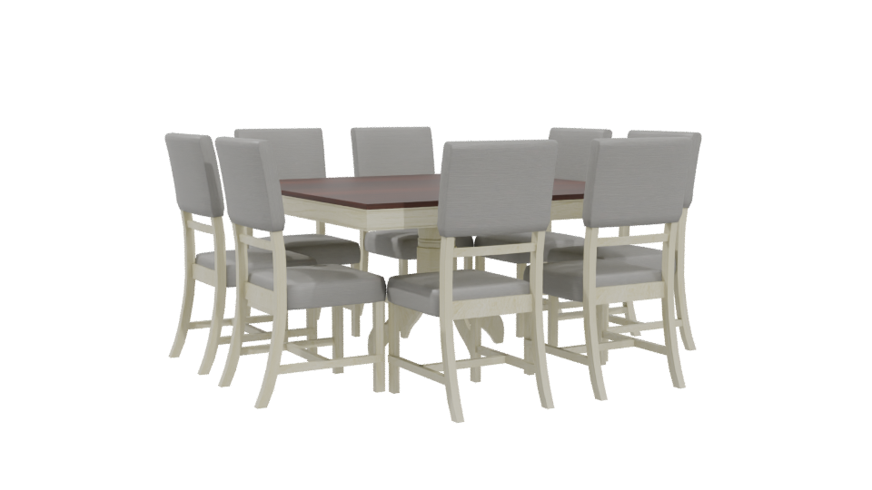Elegant Modern Dining Table Set with Chairs 3D Model - Professional 3D Model Render 4