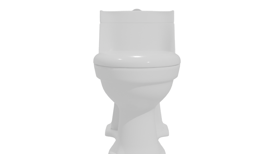 One Piece White Toilet 3D - Professional 3D Model Render 11