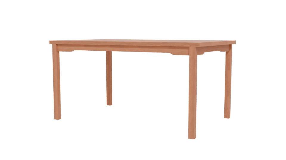 Elegant Wooden Dining Table 3D - Professional 3D Model Render 12