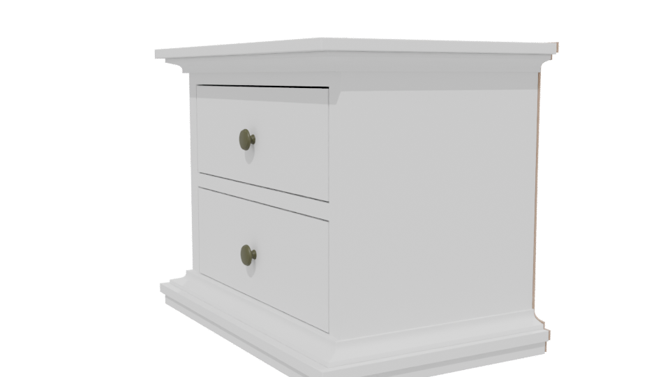 Elegant Two-Drawer Nightstand 3D - Professional 3D Model Render 13