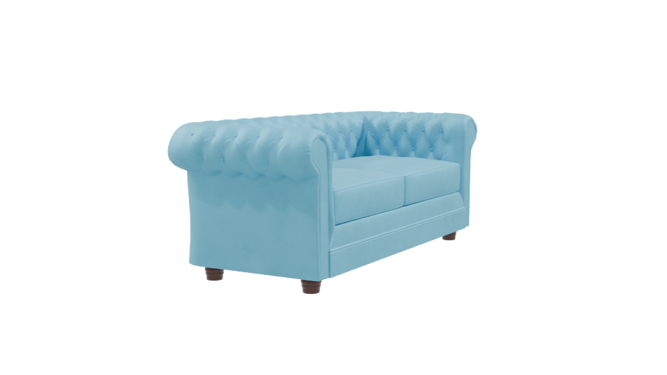Elegant Blue Sofa 3D Model - Professional 3D Model Render 9