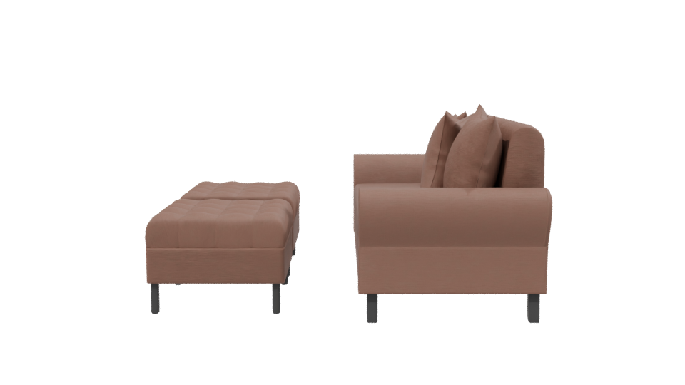 Stylish Modern Fabric Sofa 3D Model - Professional 3D Model Render 2