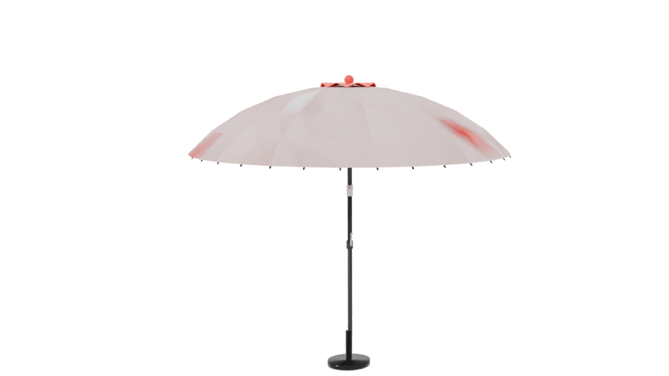 Vibrant Red Outdoor Patio Umbrella 3D Model - Professional 3D Model Render 7