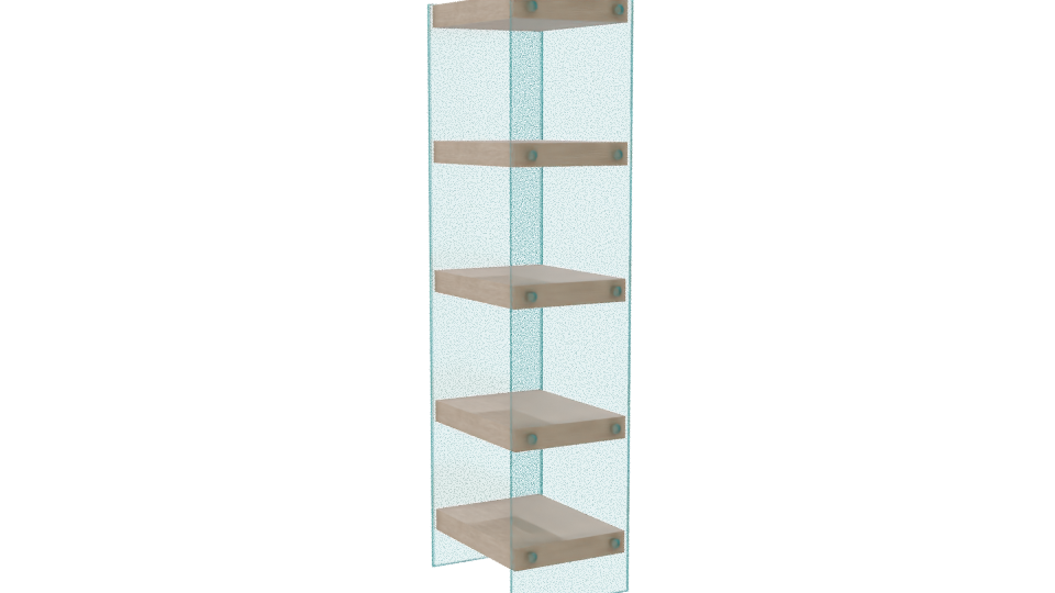 Minimalist Wooden Shelf Unit - Professional 3D Model Render 7