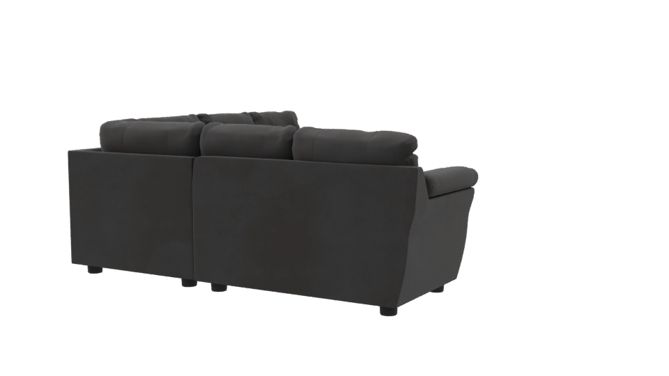 Contemporary Black Leather Sectional Sofa 3D Model - Professional 3D Model Render 9