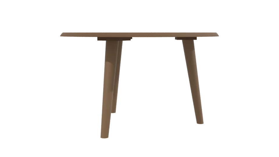 Stylish Round Wooden Table Model - Professional 3D Model Render 2