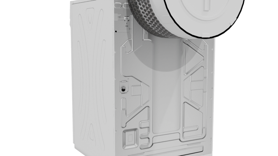 Modern Household Dryer 3D Model - Professional 3D Model Render 4