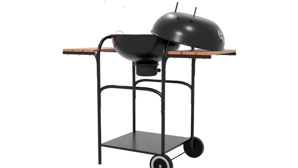 Stylish Outdoor BBQ Grill Model - Professional 3D Model Render 6