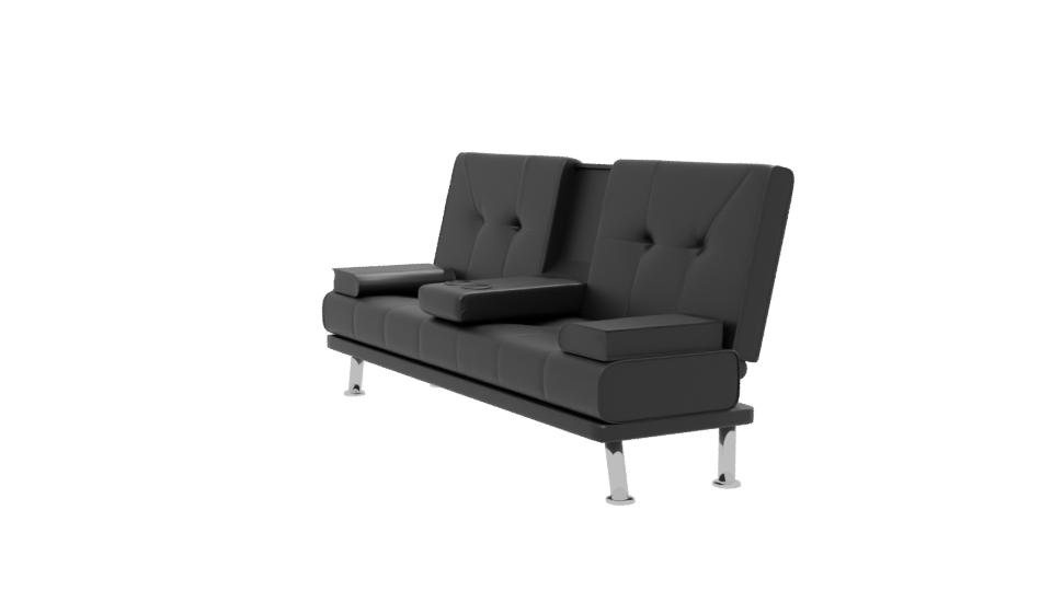 Futón Lounge Negro 3D Model - Professional 3D Model Render 13