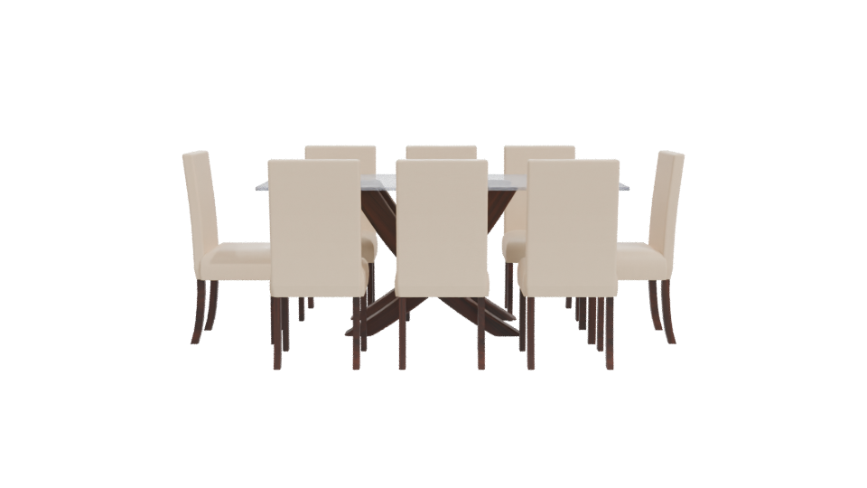 Elegant Modern Dining Table Set 3D Model - Professional 3D Model Render 11