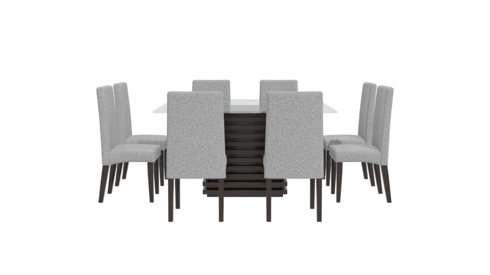 Stylish Glass Top Dining Set - Professional 3D Model Render 11