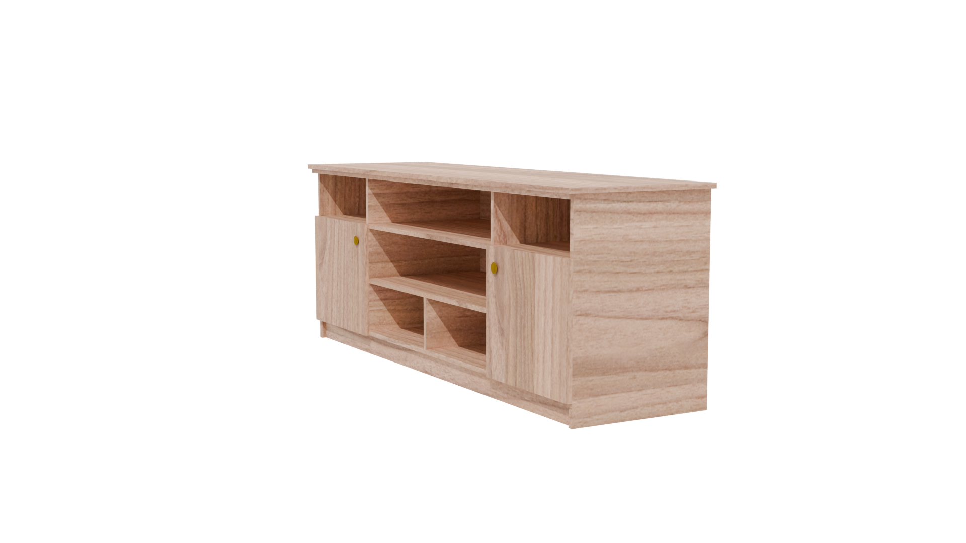 Contemporary Wooden TV Stand Model - Professional 3D Model Render 13