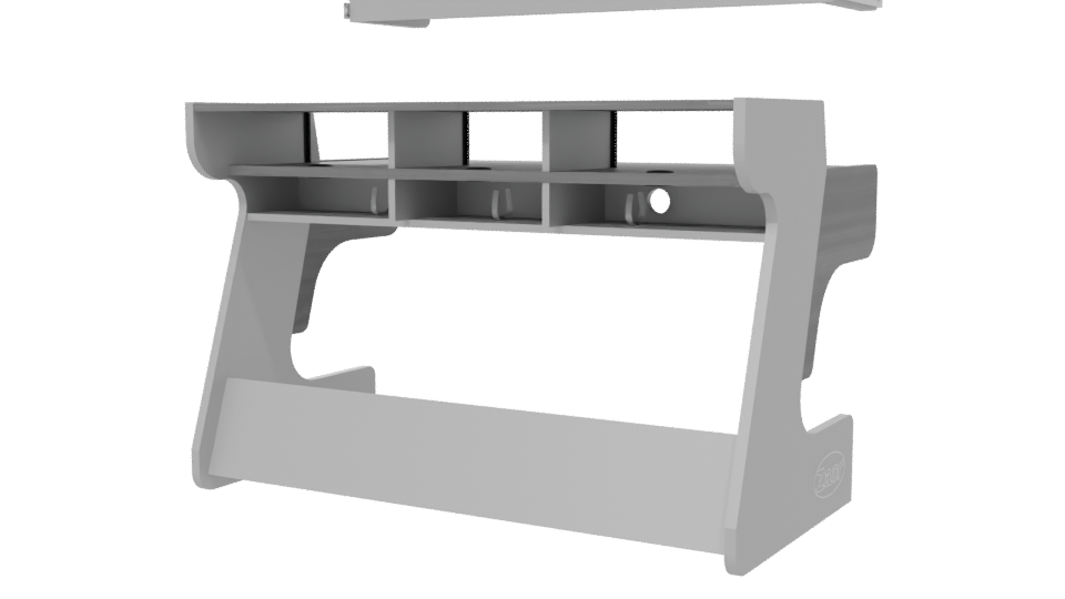 Minimalist Office Desk Model - Professional 3D Model Render 6