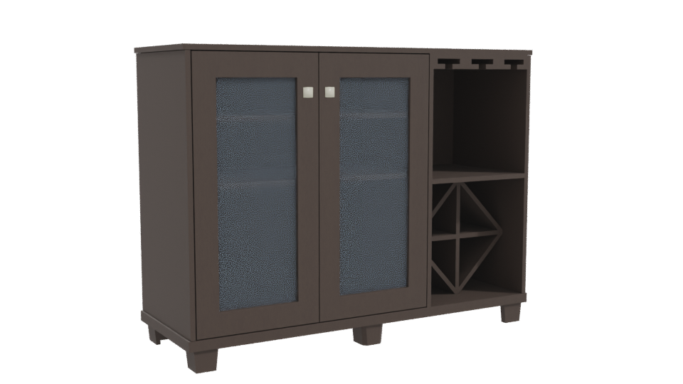 Stylish Modern Glass-Front Cabinet - Professional 3D Model Render 10