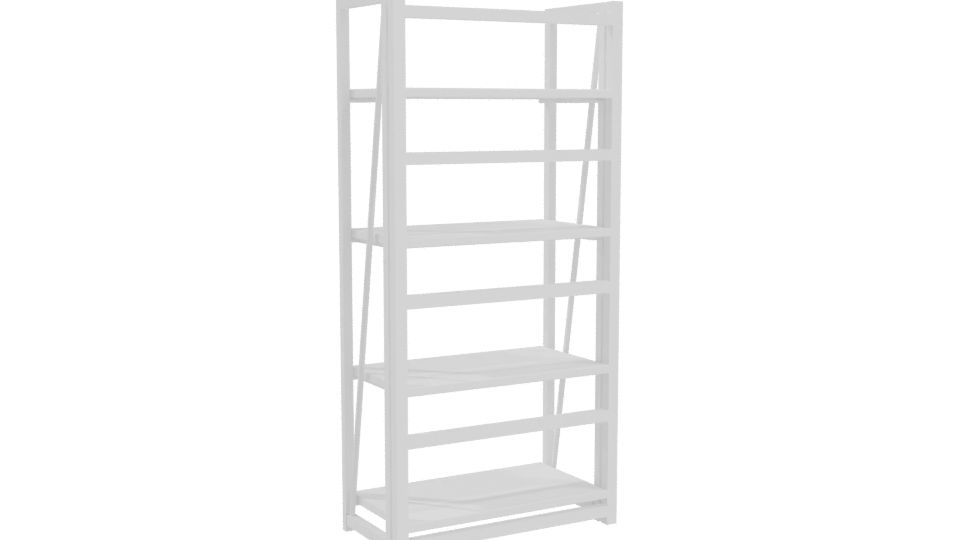 Minimalist Wooden Bookshelf 3D Model - Professional 3D Model Render 4