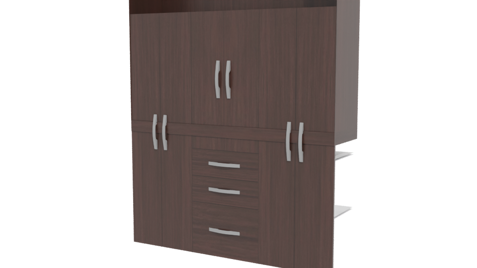 Modern Wooden Storage Cabinet 3D - Professional 3D Model Render 12