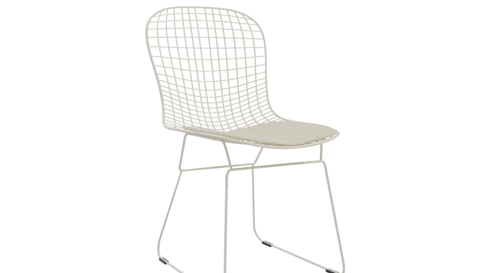 Stylish Wireframe Dining Chair 3D - Professional 3D Model Render 10