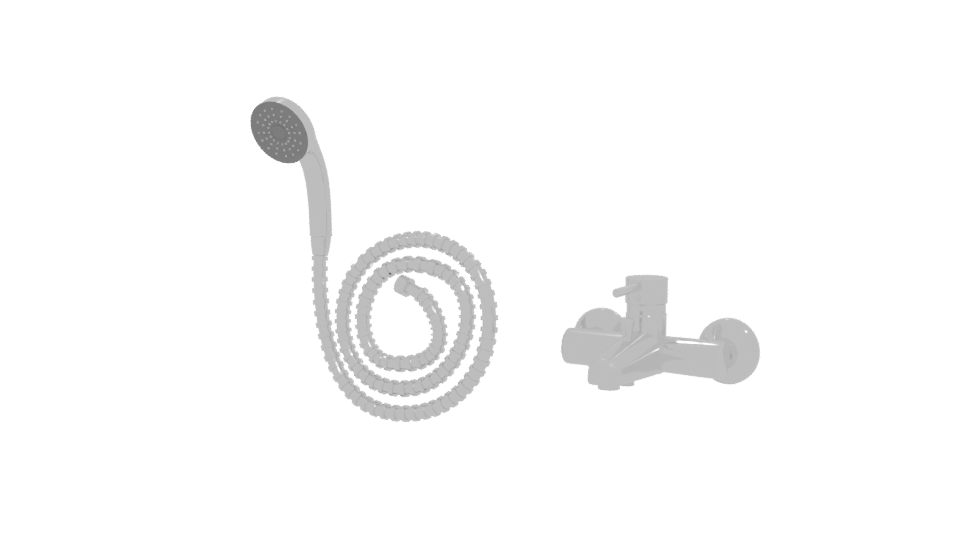 Stylish Showerhead and Faucet Set - Professional 3D Model Render 12