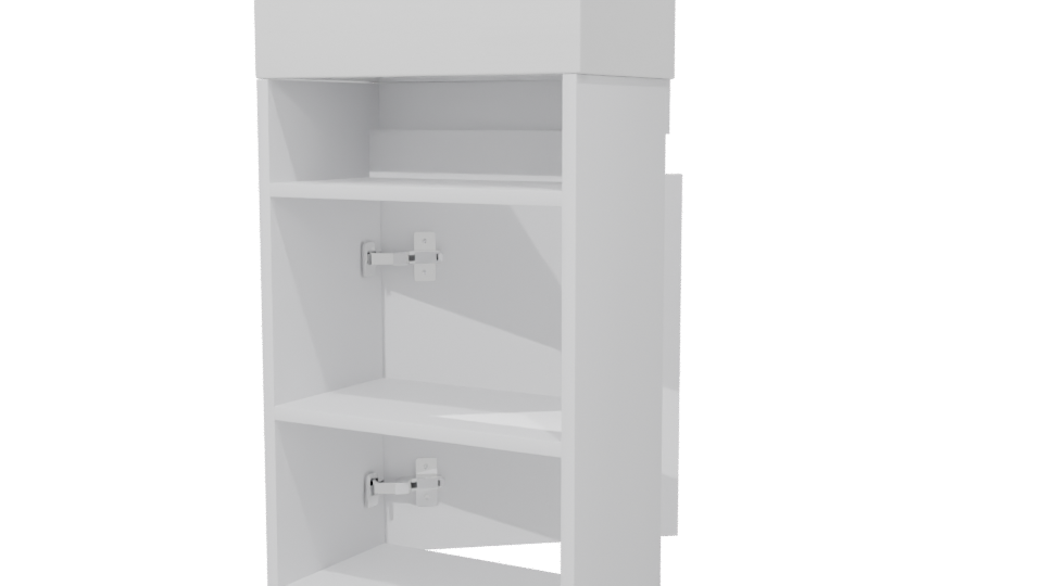 Minimalist White Cabinet Model - Professional 3D Model Render 6