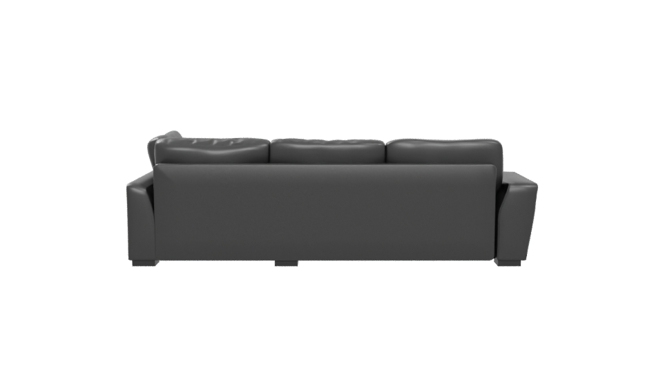 Contemporary Black Leather Sectional Sofa 3D Model - Professional 3D Model Render 5