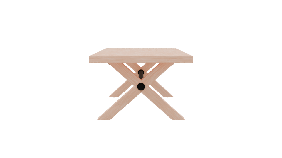 Minimalist Wooden Dining Table 3D - Professional 3D Model Render 8