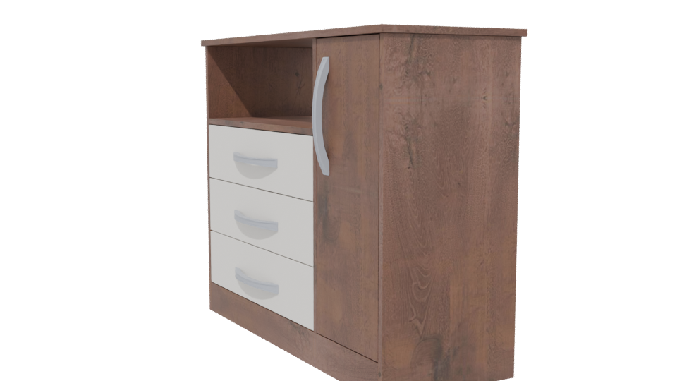 Contemporary Wooden Storage Unit 3D Model - Professional 3D Model Render 13