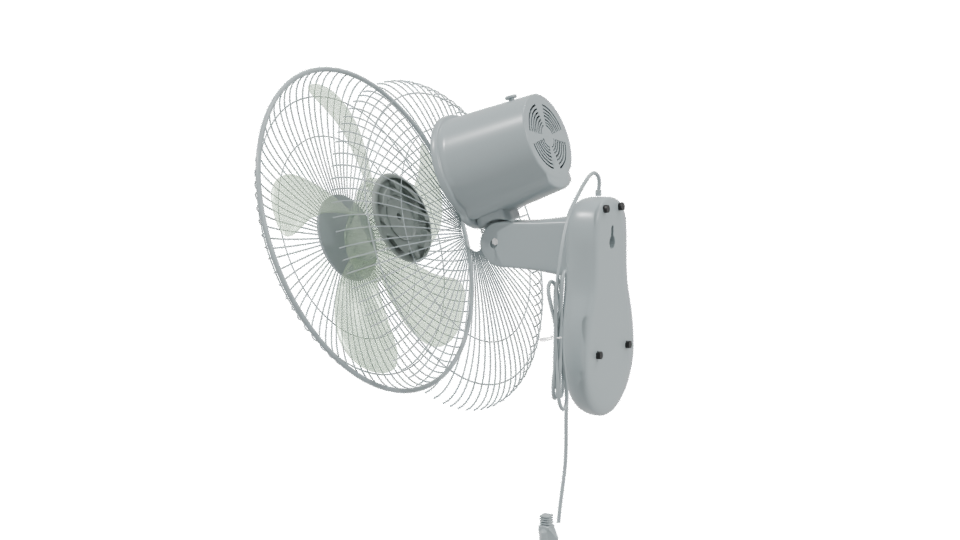 Stylish Wall Mount Fan Model - Professional 3D Model Render 3