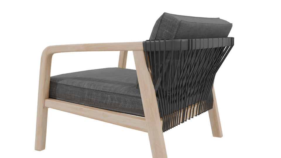 Contemporary Outdoor Lounge Chair 3D Model - Professional 3D Model Render 3