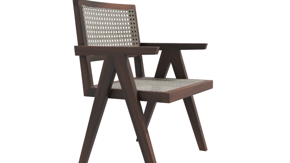 Stylish Wooden Armchair 3D Model - Professional 3D Model Render 9