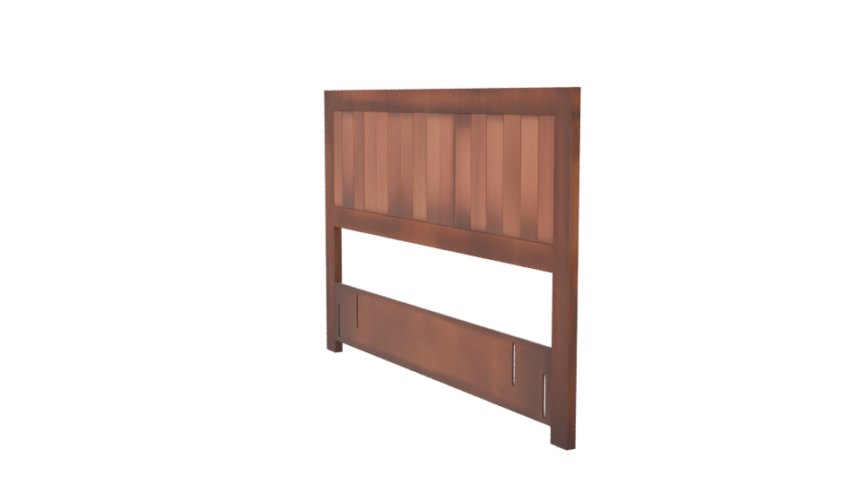 Stylish Wooden Bed Headboard Model - Professional 3D Model Render 7