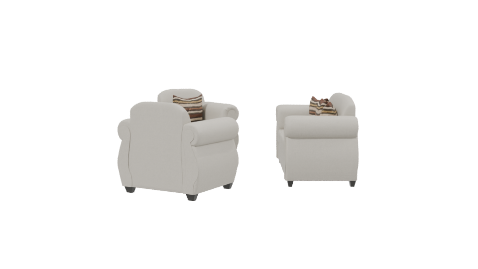 Elegant Upholstered Sofa Set 3D - Professional 3D Model Render 2