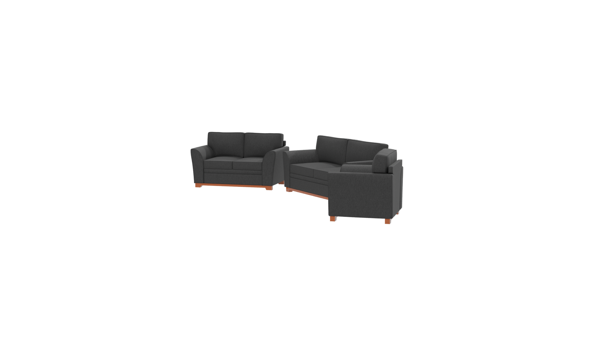 Stylish Black Sofa Set 3D - Professional 3D Model Render 13